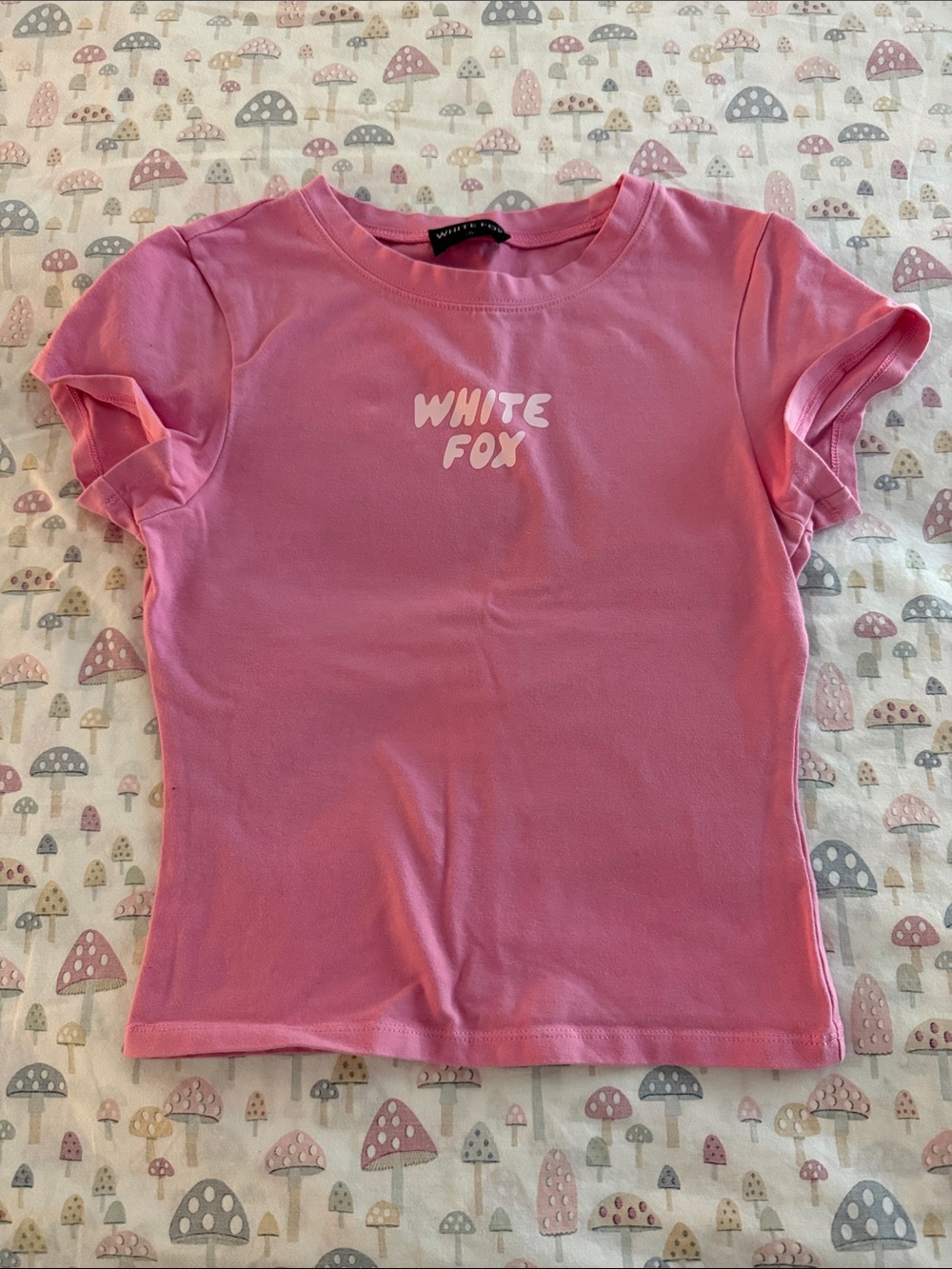White fox pink shirt